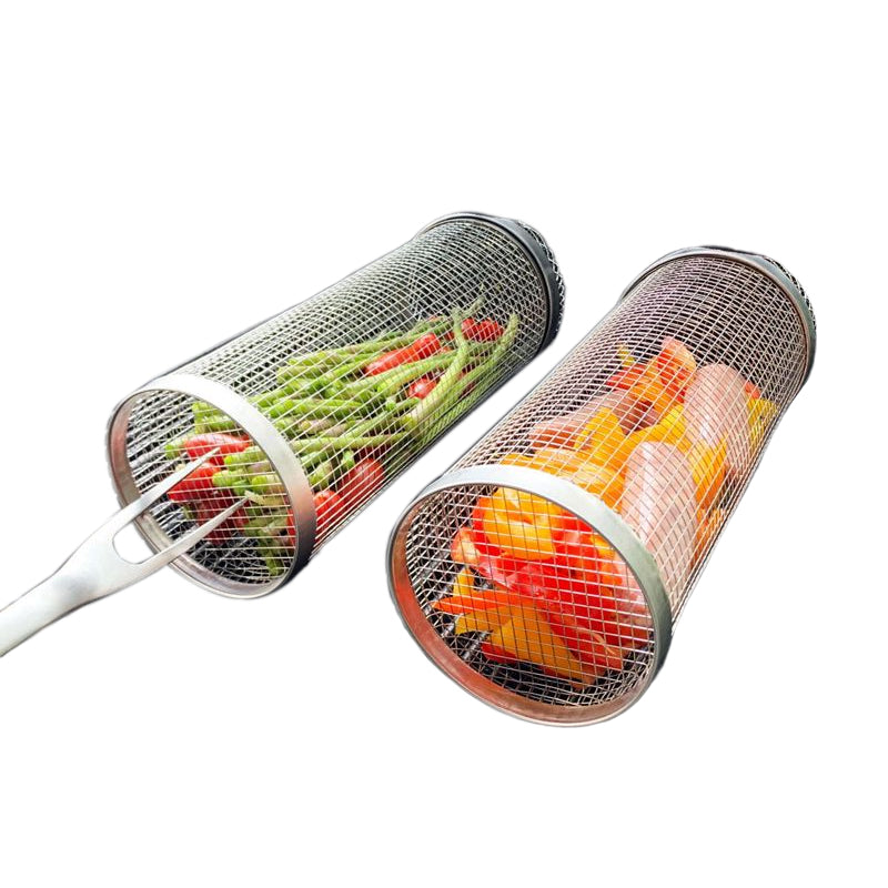 HaulWellGoods - Rolling Grill Basket - Even Grilling