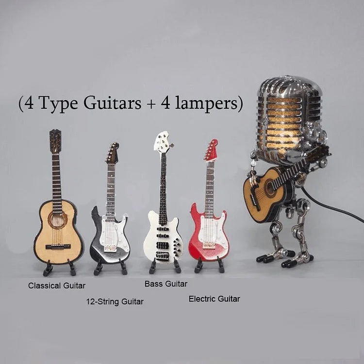 HaulWellGoods - Robot Guitar Lamp - Retro Decor Statement