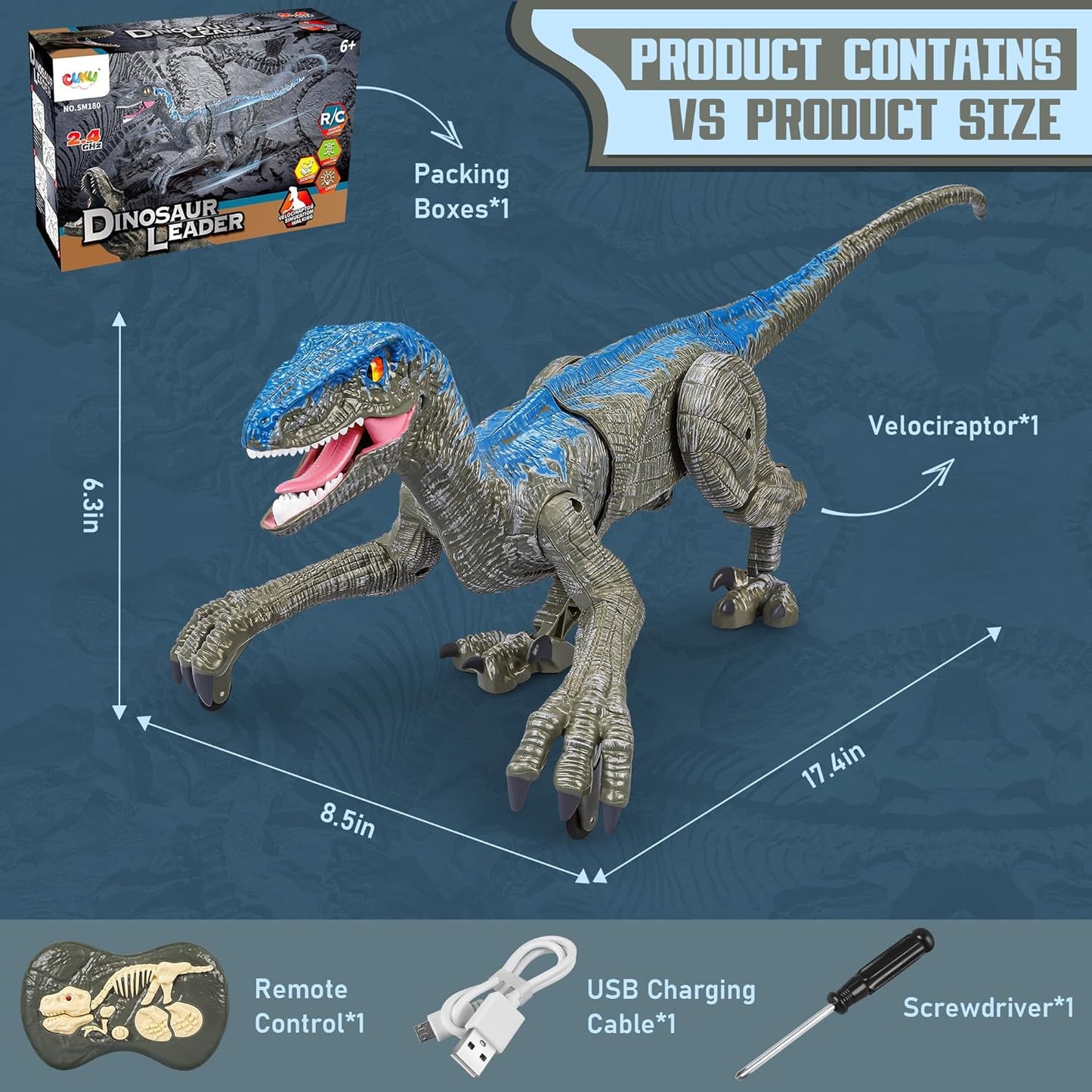HaulWellGoods - RC Dinosaur Toy - Roars Into Action