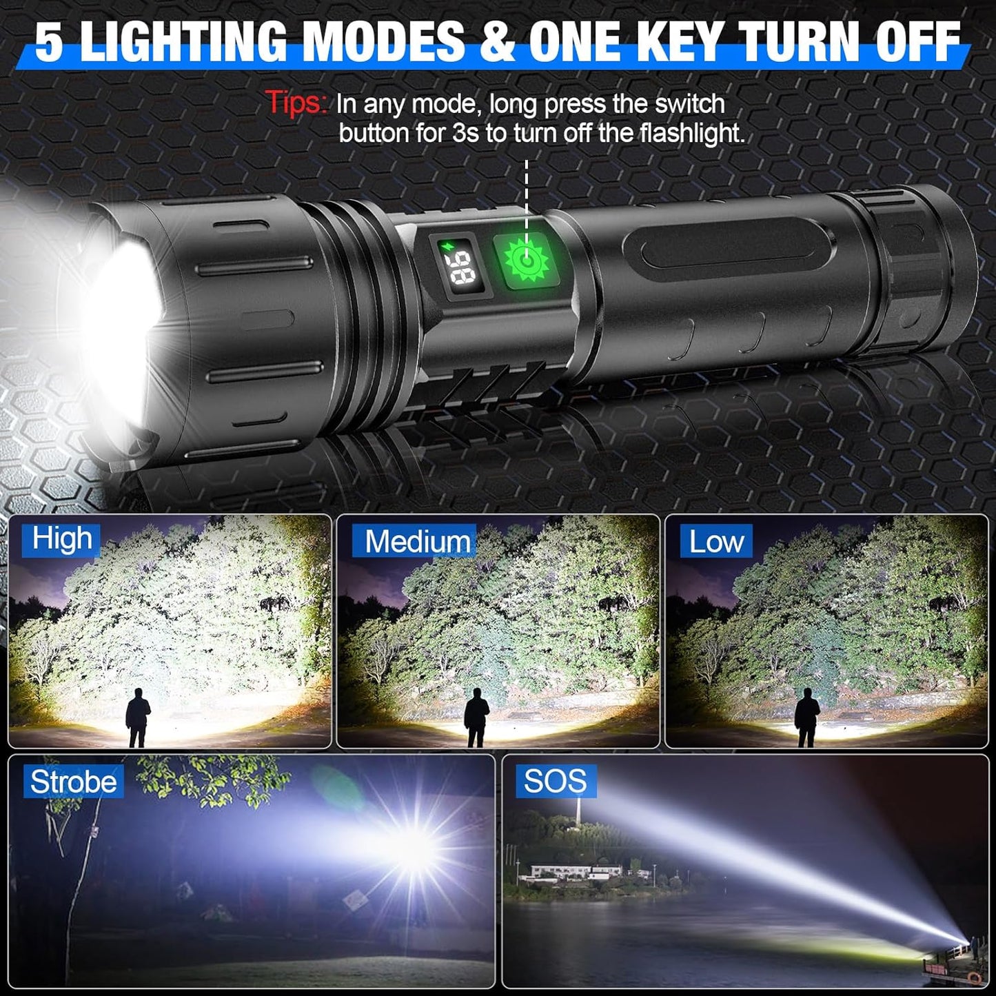 HaulWellGoods - Bright Flashlight - Light Up The Dark