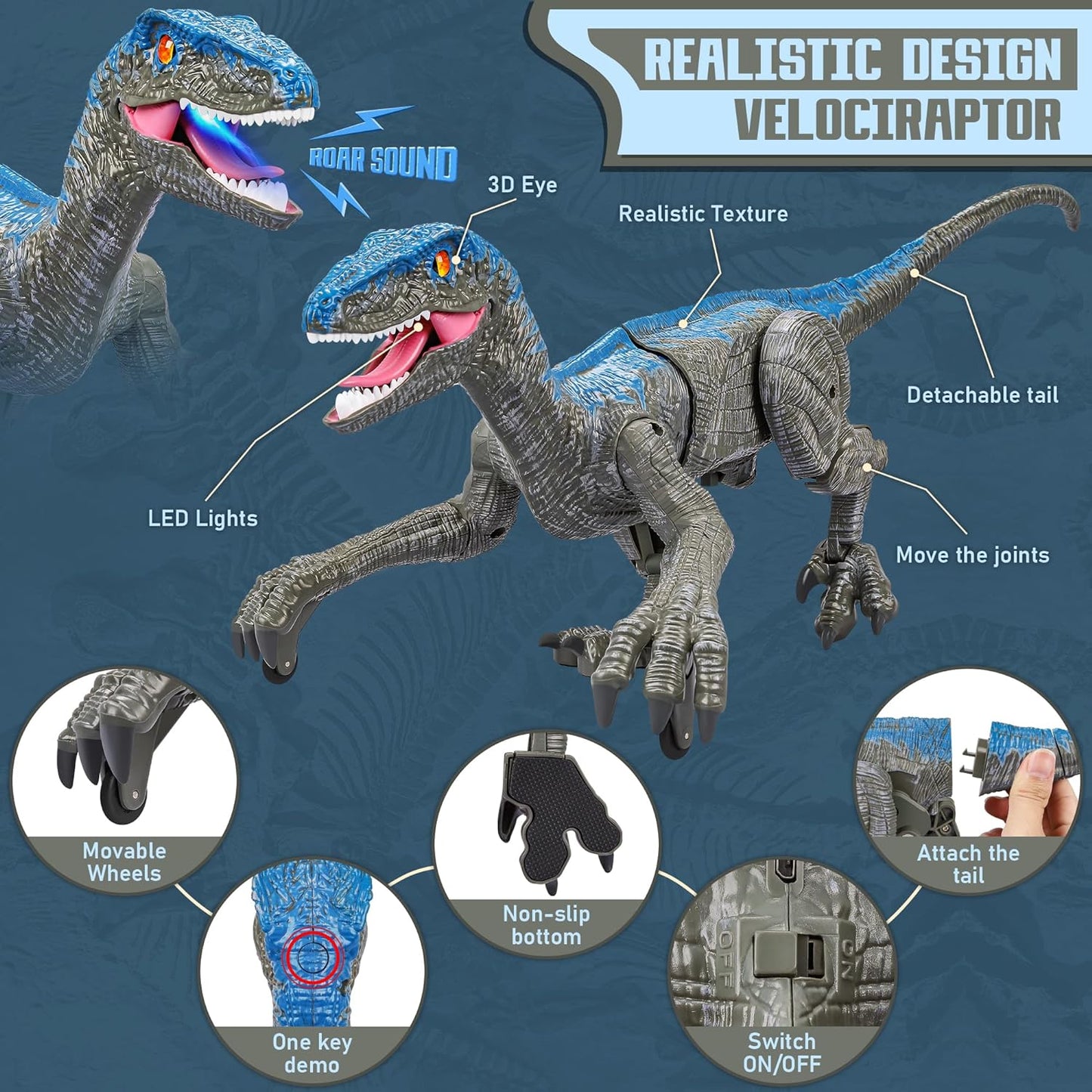 HaulWellGoods - RC Dinosaur Toy - Roars Into Action