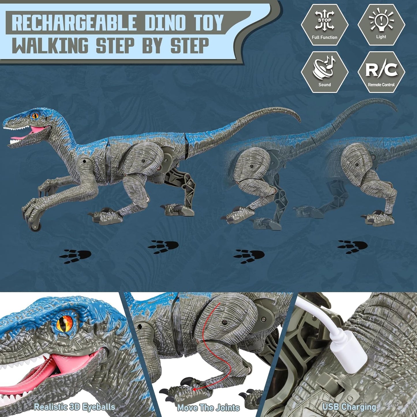 HaulWellGoods - RC Dinosaur Toy - Roars Into Action
