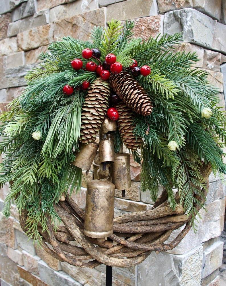 HaulWellGoods - Farmhouse Wreath - Cozy Holiday Charm