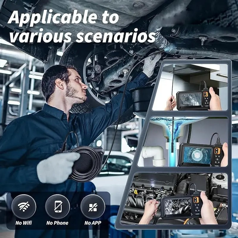Industrial Endoscope Inspection Camera – 1080p Hd With 4.3-Inch Display Adjustable Lens