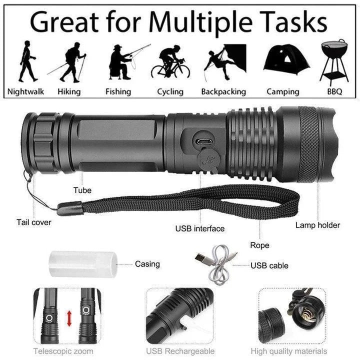 HaulWellGoods - XHP50 Flashlight - Ultra Bright Beam