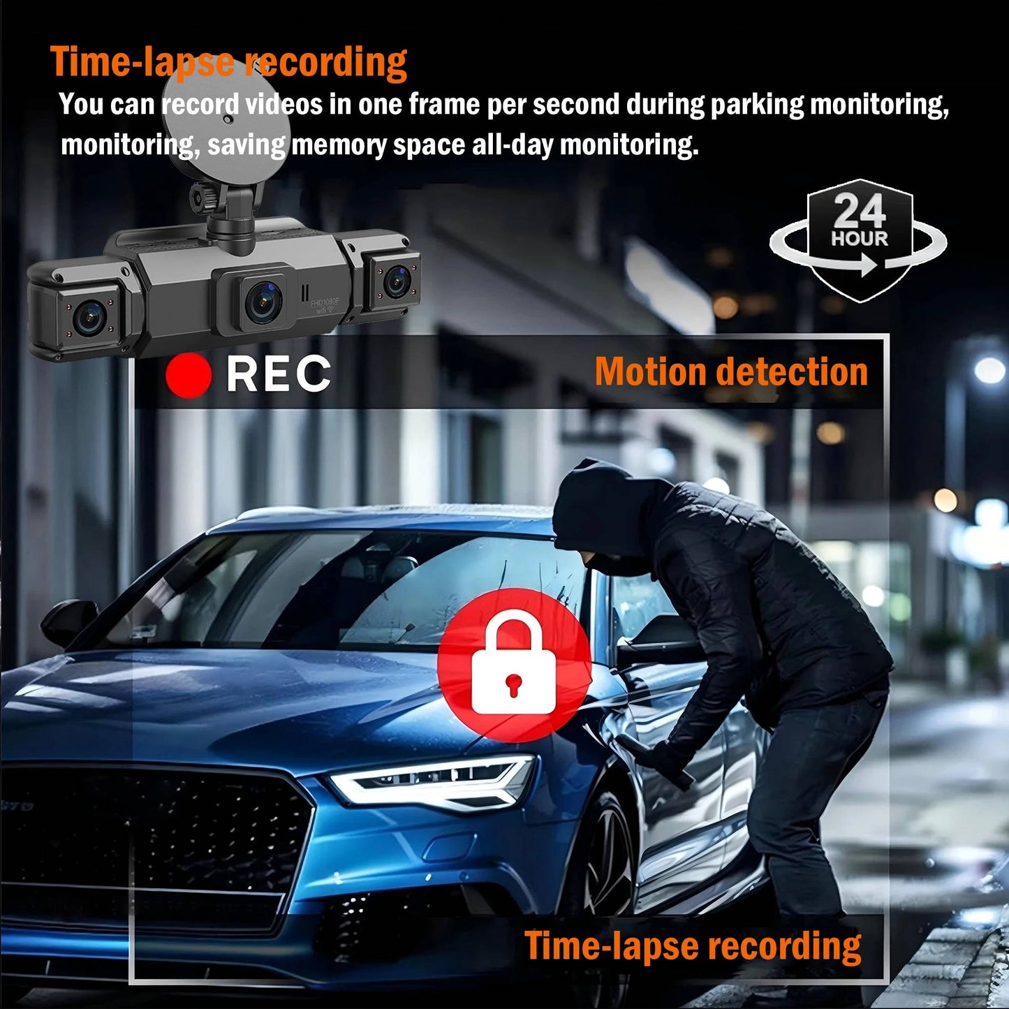 HaulWellGoods - Dual Dash Cam - Records Day And Night