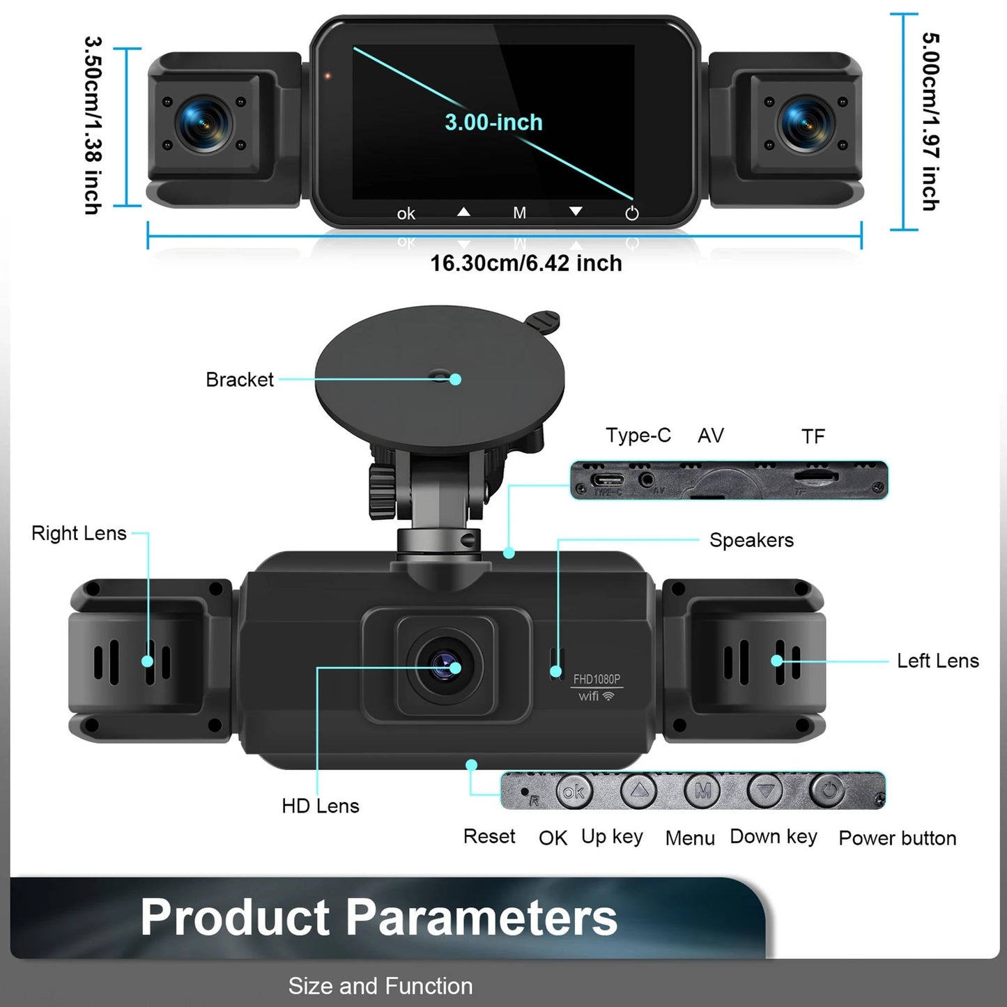 HaulWellGoods - Dual Dash Cam - Records Day And Night