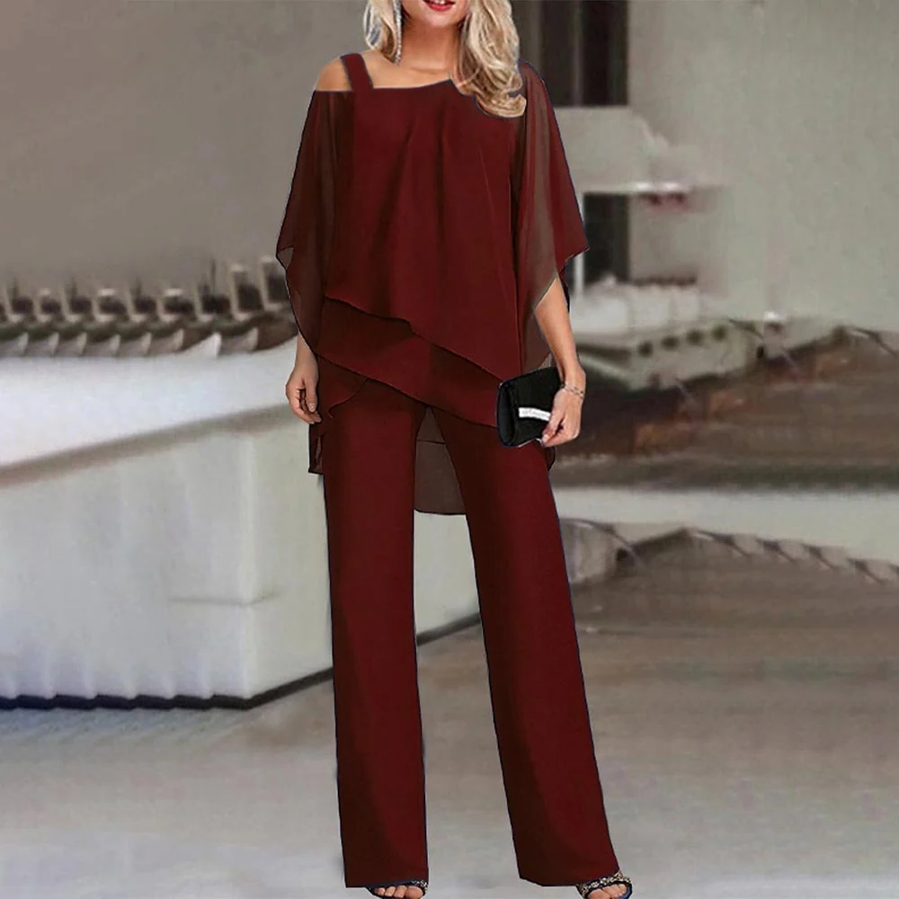 Women's Two-Piece Set| Elegant two-piece set with cold shoulder