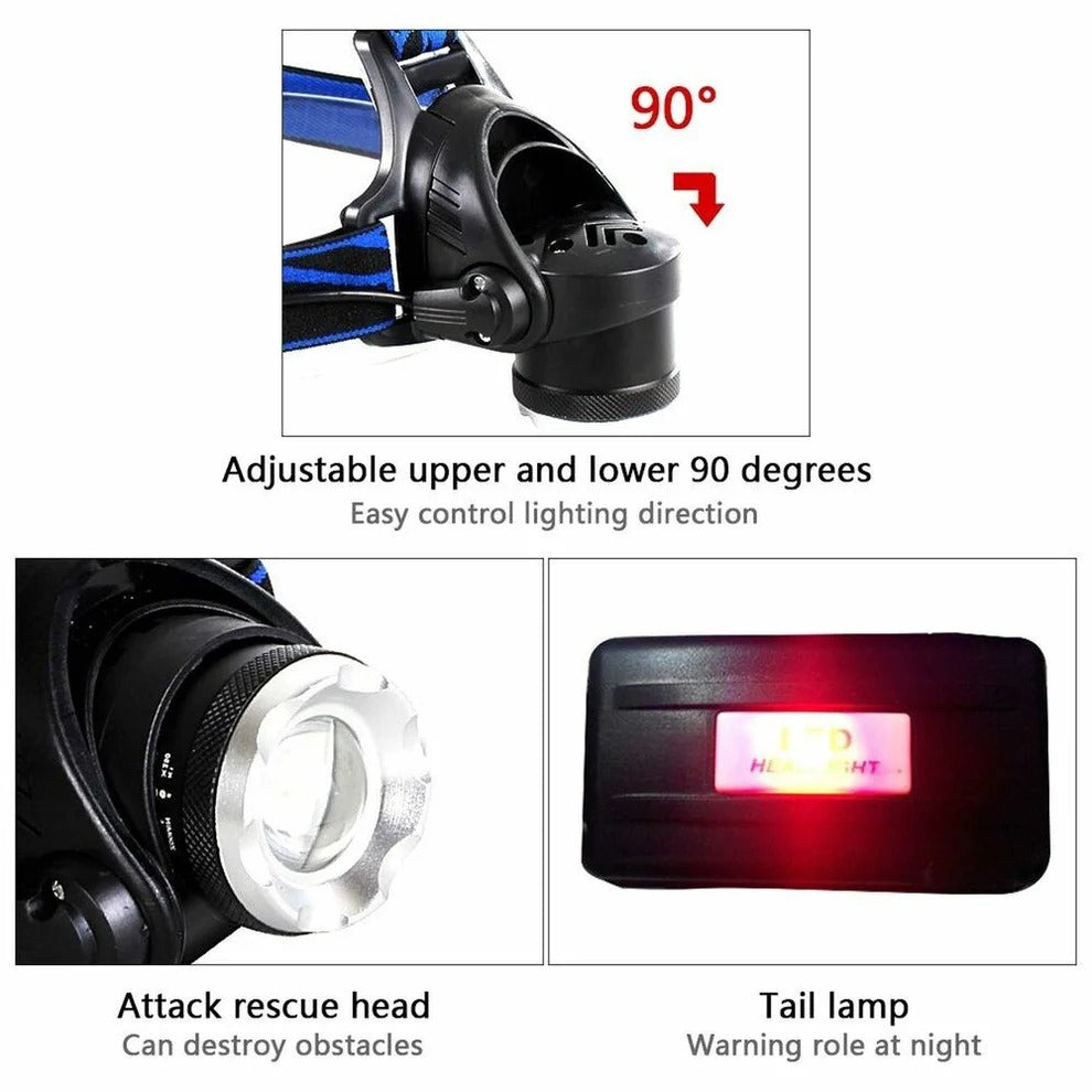 990000LM Rechargeable LED Headlamp