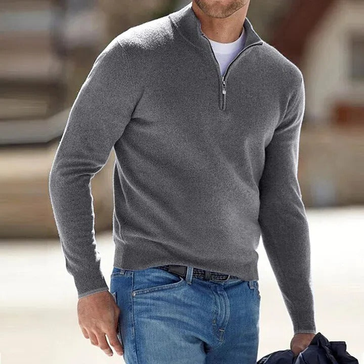 HaulWellGoods - Cashmere Zip Sweater - Classic Layer