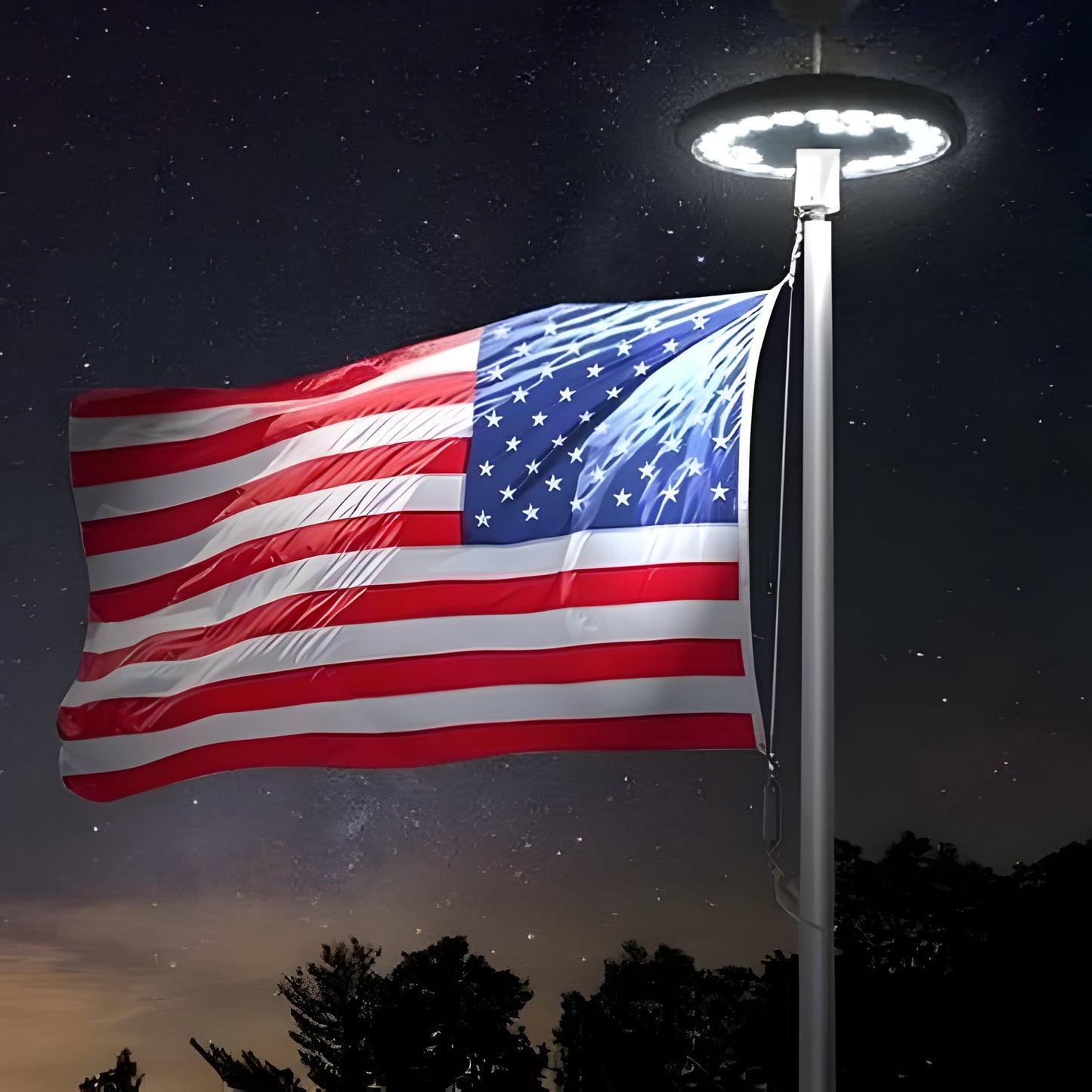 HaulWellGoods - Solar Flagpole Light - All-Night Glow