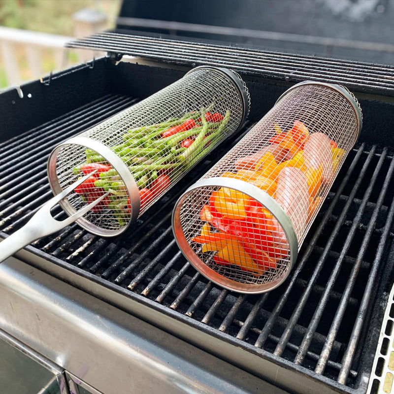 HaulWellGoods - Rolling Grill Basket - Even Grilling