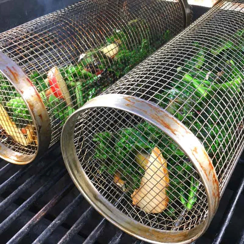 HaulWellGoods - Rolling Grill Basket - Even Grilling