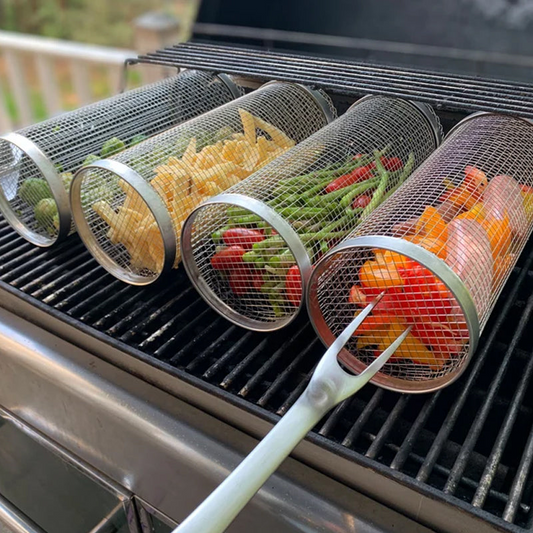 HaulWellGoods - Rolling Grill Basket - Even Grilling